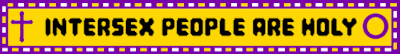 intersex people are holy wih sides flashing between intersex circle and cross